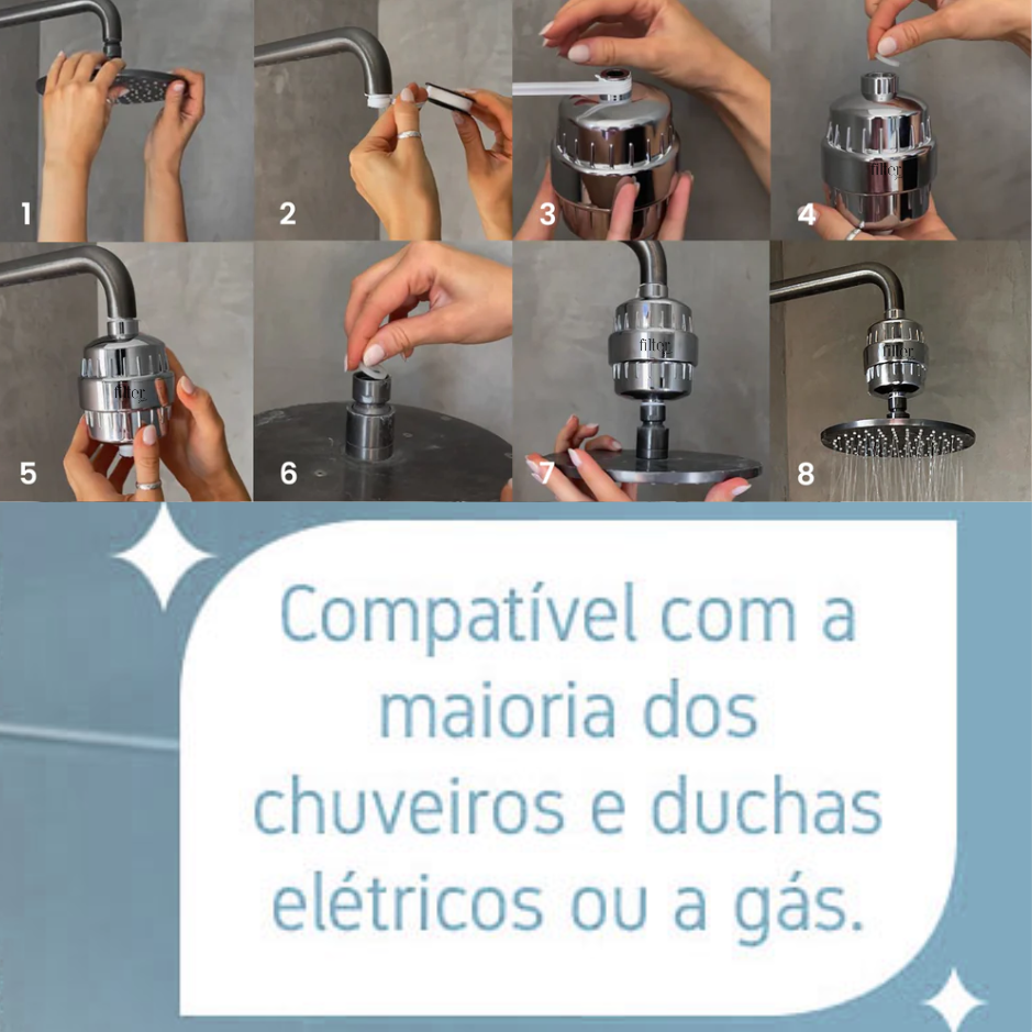 Purificador de Chuveiro - Prata